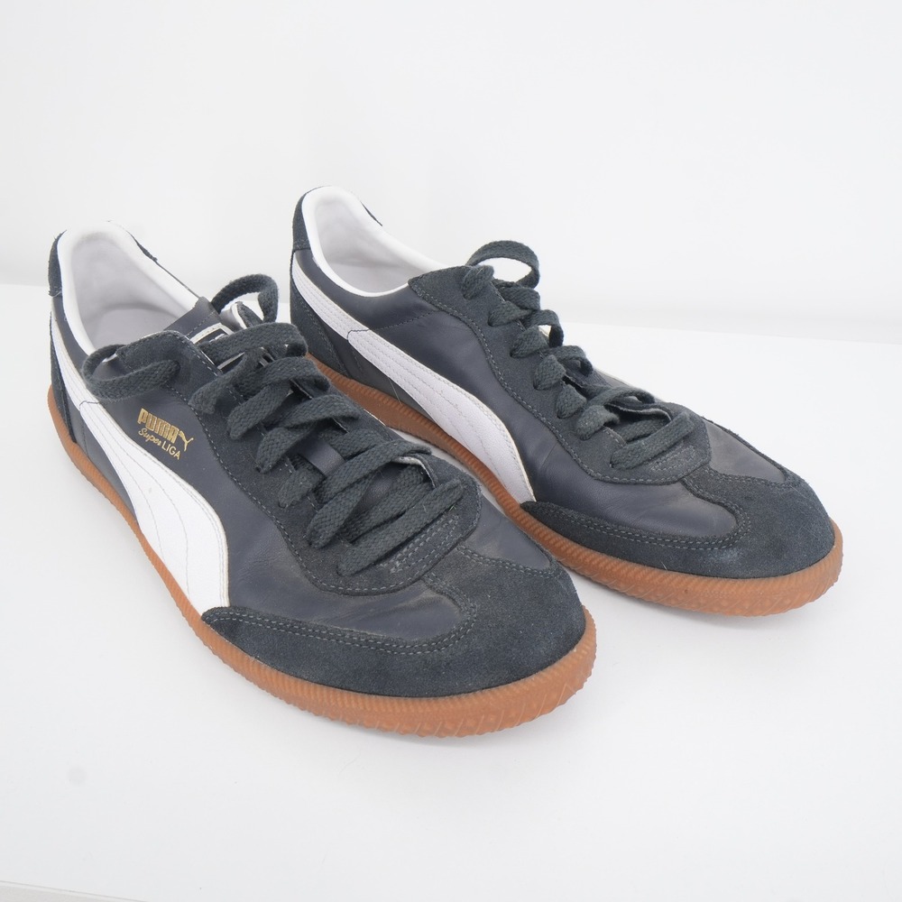 Puma Super Liga OG Retro Mens Size 13 Navy White Gum Leather Sneakers 356999-09